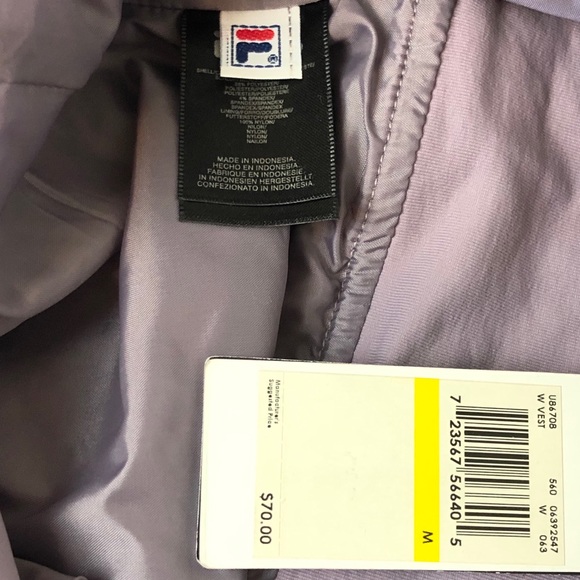 Fila Front Zip Sleeveless Vest size Medium NWT - Picture 7 of 7